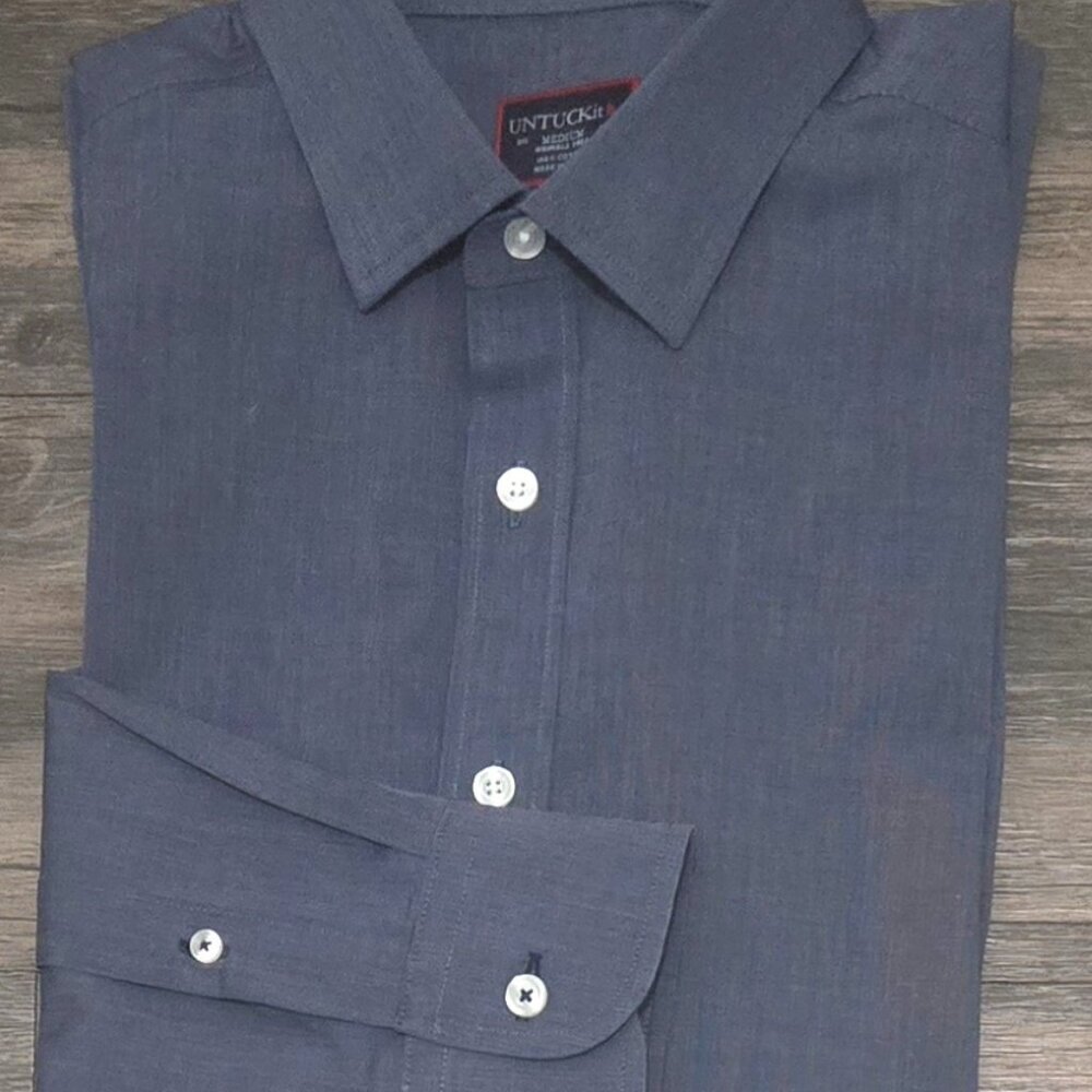 UNTUCKit Large Button Collar Regular Fit  Collar Stays Cotton Oxford Shirt